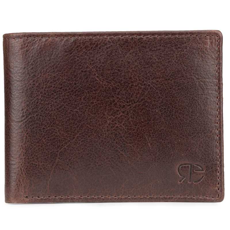 Brown Textured Leather Mens Wallet - Escaro Royale