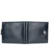 Blue Plain Leather Mens Wallet with Flap Button Closure - Escaro Royale