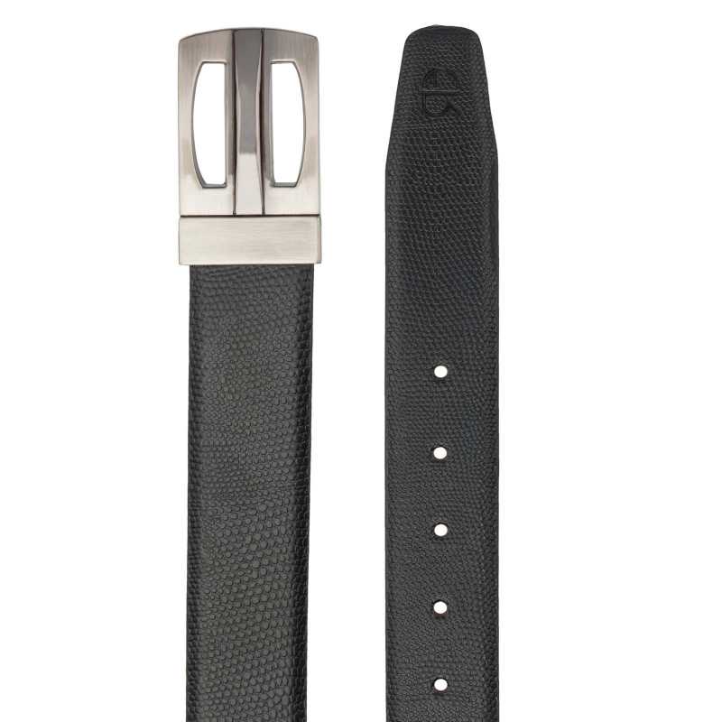Black and Brown Lizard Design Leather Men's Formal Belts - Escaro Royale