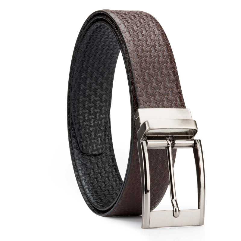 Black and Brown Nifty Design Leather Men's Formal Belts - Escaro Royale