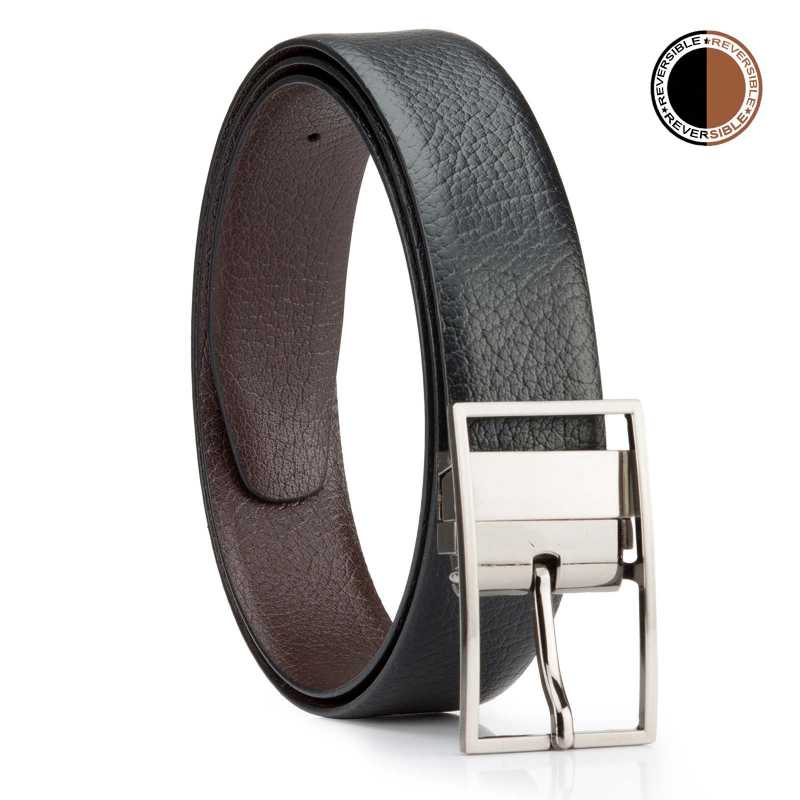 Black and Brown Shurkan Design Leather Men's Formal Belts - Escaro Royale