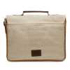 Khaki Canvas-Leather Messenger Bag - Escaro Royale