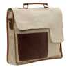 Khaki Canvas-Leather Messenger Bag - Escaro Royale