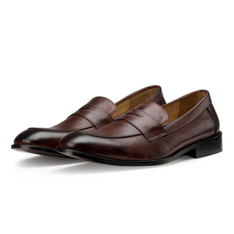 Buy Brown Leather Slip On Shoes for Men Online - Escaro Royale