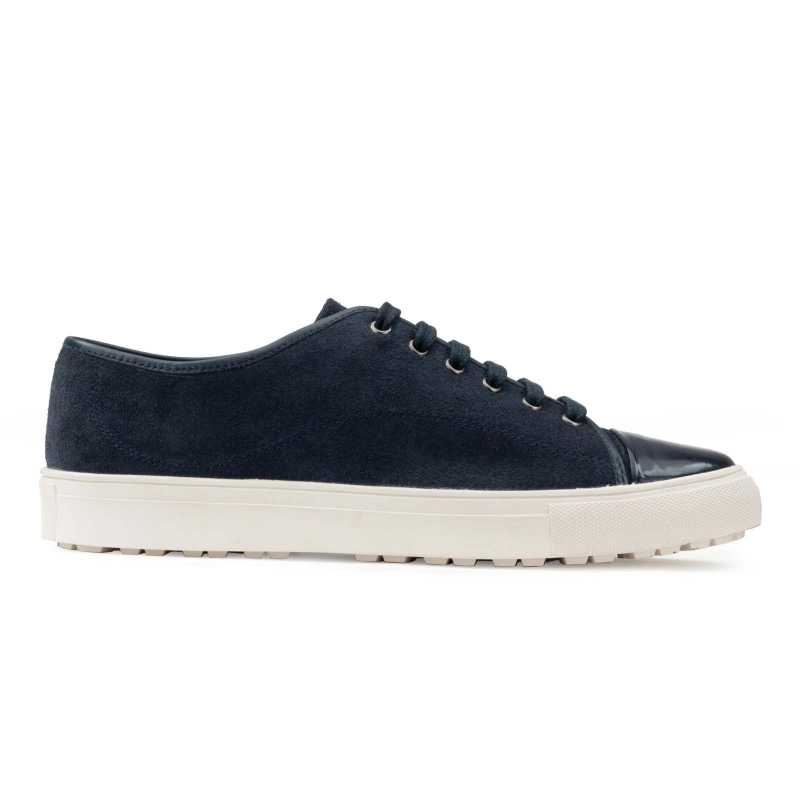 Buy Blue Low Top Leather Sneakers for Men - Escaro Royalé