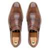 Burnished-Brown Full Grain Leather Kiltie Monkstrap shoes - Escaro Royale