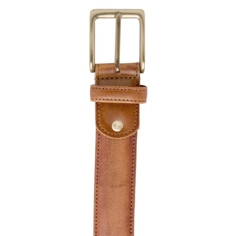 Tan Wooden-finished Leather Belt - Escaro Royale