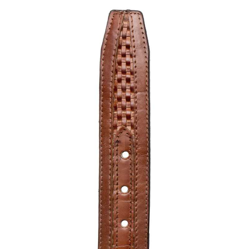 Brown Woven Leather Belt - Escaro Royale