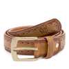 Brown burnished Brogue Leather belt - Escaro Royale