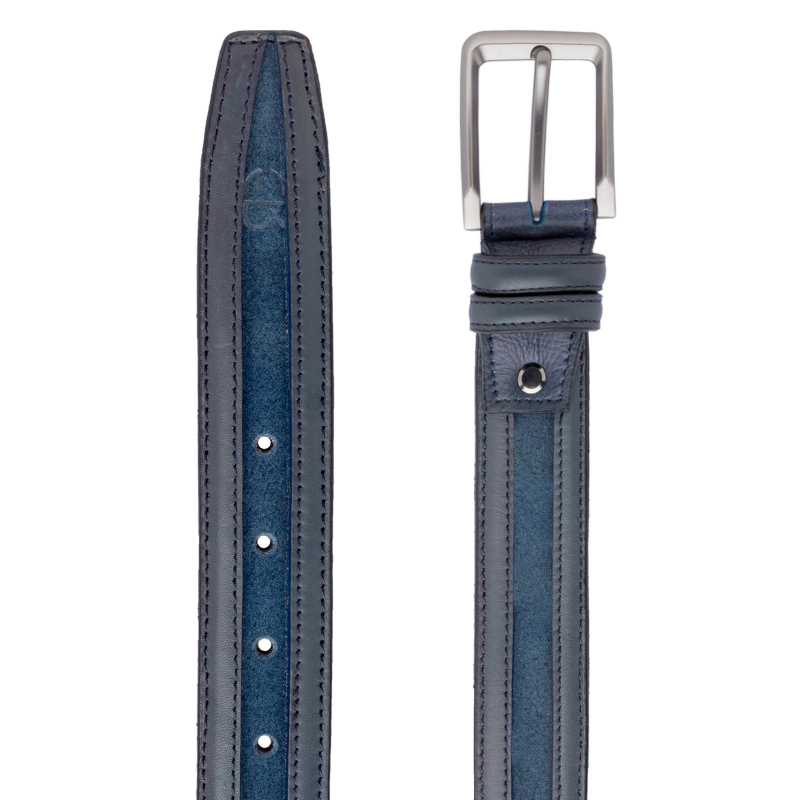 Blue Suede-Leather Belt - Escaro Royale