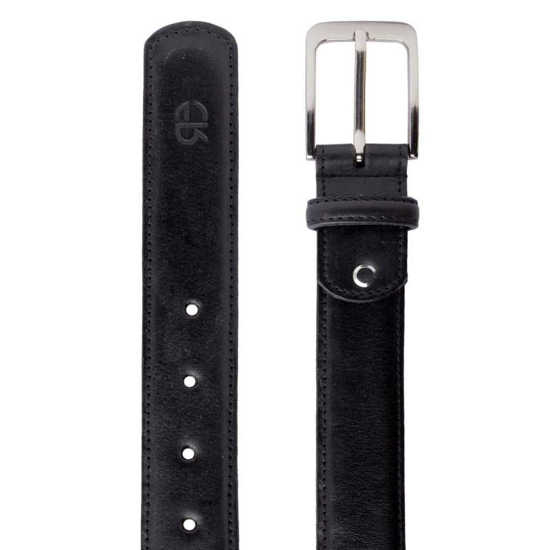 Classic Black Leather Belt - Escaro Royale