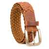 Tan Fine-Braided Woven Leather Belt - Escaro Royale