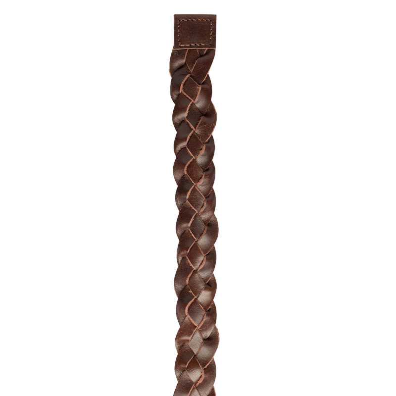 Thick Cross-Braided Brown Leather Belt - Escaro Royale