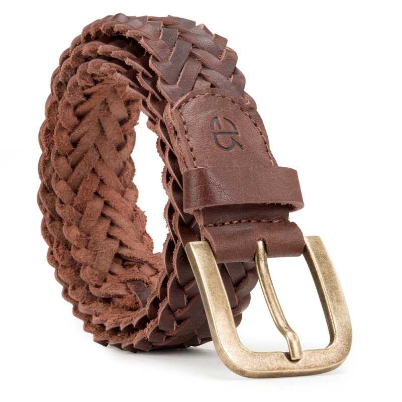 Buy Brown Leather Braided Belts for Men - Escaro Royale