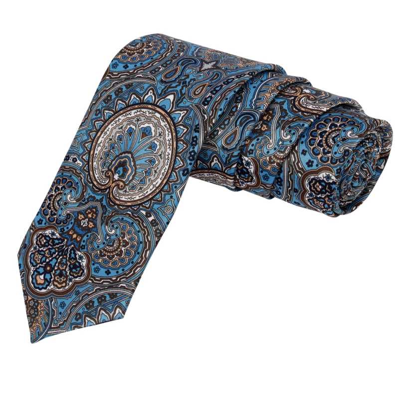 Teagan Blue Floral Tie - Escaro Royale