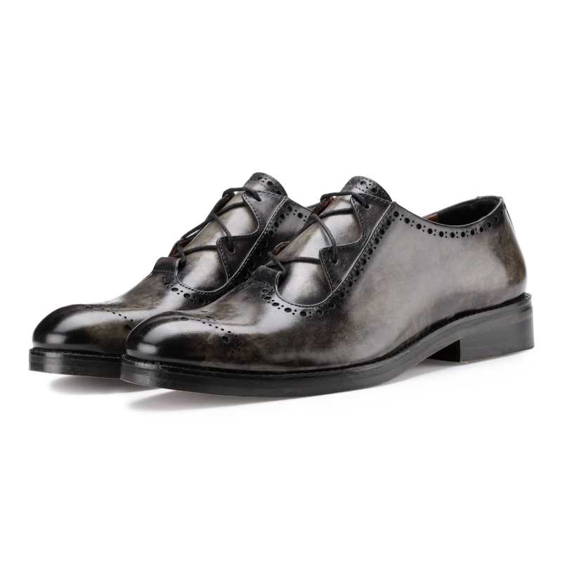 The Isaac CrissCross Lace-Up in Gray Marble - Escaro Royale