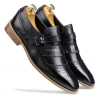 Black Full Grain Leather Kiltie Monkstrap shoes - Escaro Royale