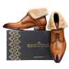 Stalwart Tan Designer Fur Boots - Escaro Royale