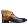 Stalwart Tanblue Designer Fur Boots - Escaro Royale
