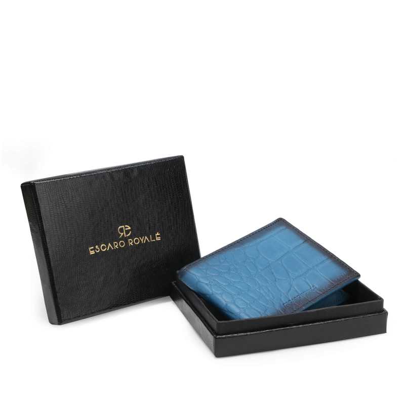 Escaro Royale Blue Textured Wallet - Escaro Royale