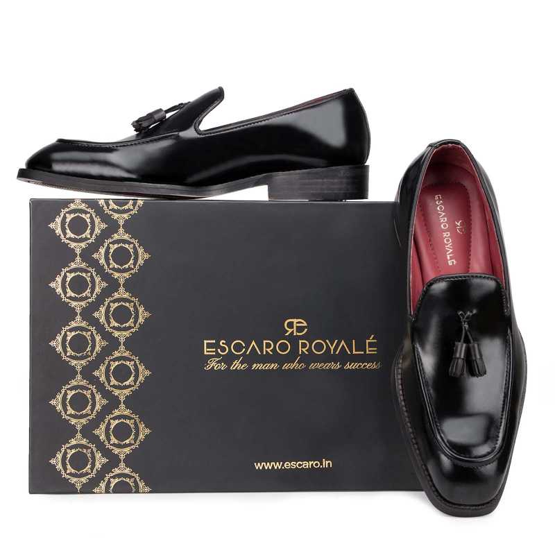 Black Tassel Loafers - Escaro Royale