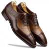 The Cabot Tripple Textured Oxford in Brown Tan - Escaro Royale
