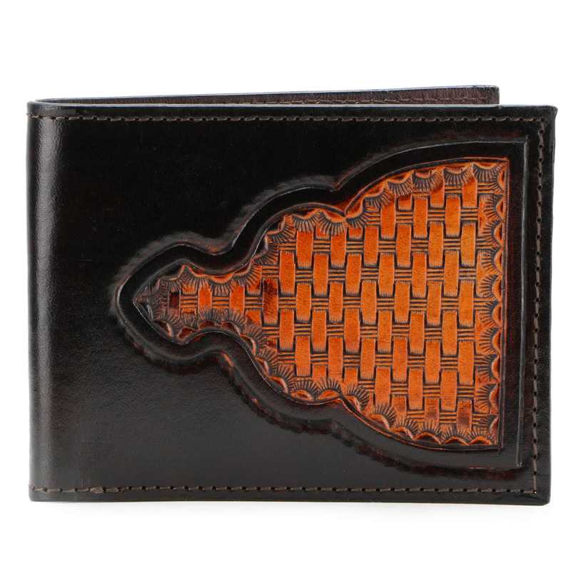 Black Hand - Tooled Leather Mens Wallet - Escaro Royale