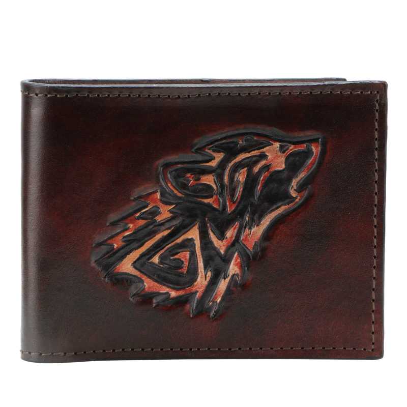 Brown Embossed Leather Mens Wallet - Escaro Royale