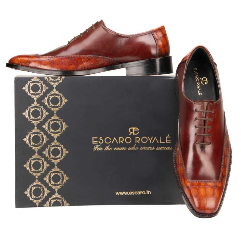 Atticus Oxford shoes in Brown & Tan - Escaro Royale