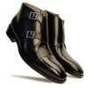 Bond Double Monk Captoe Boots in Black - Escaro Royale